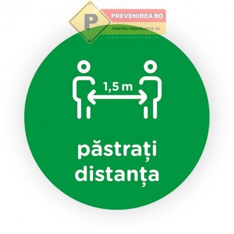 Semn verde pastrati distanta